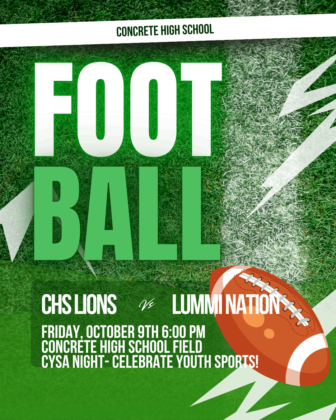 Home Football Game 10/9/2026